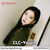 Gold Chain Big Bold Earrings (CLC-Choiyujin) - 925 Sterling Silver - WE ARE KPOP