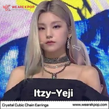 Crystal Cubic Chain Earring (Kepler-KimChaehyun,Itzy-Yeji,Twice-Chaeyoung,GFRIEND-Yerin) - 925 Sterling Silver