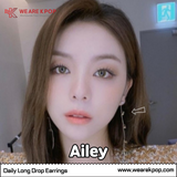 Daily Long Drop Earrings (Ailey) - 925 Sterling Silver - WE ARE KPOP