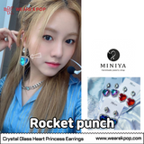 Crystal Glass Heart Princess Earring (RocketPunch) - 925 Sterling Silver