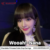 Multi-Princess Cubic Drop Earrings (Wooah!-Nana) - 925 silver
