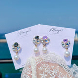Pearl Multi-Point Earrings - 925 silver
