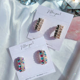 Colored multi-ring earrings (Leeeunji,Bravegirls-Yuna) - 925 Sterling Silver
